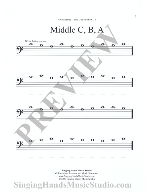 Note Reading Worksheet Bass Clef CBAGF